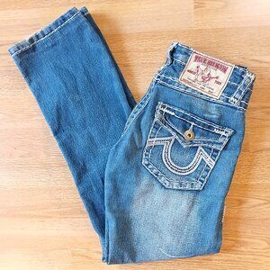 True Religion Vintage Billy Super T Straight Leg Low Rise Jean Size 28